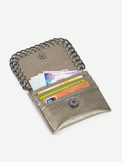 Cartera de mano con estilo rock, con cadena de hierro y correa, de diseño simple con monedas y estilo Y2K de moda y personalizado. El comprador Colin Li ha confirmado con Jane Jin y Kristen Zhan que este producto no infringe ningún derecho. Por favor, no lo rechace. Si es necesario, consulte con los dos colegas o con el comprador. Portacartas, cartera de tarjetas, cartera de negocios, portacartas de crédito, portacartas para mujeres, cartera mini, monedero, cartera de tarjetas