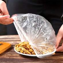 50/100/300pcs Disposable Pe Wrapping Cover For Leftovers, Fridge Bowl, Kitchen Food Film