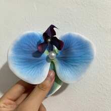 波西米亚风 1 件装蝴蝶兰花朵发夹仙女森林夹爪夹发夹发夹 - 杏色 - 查看 22