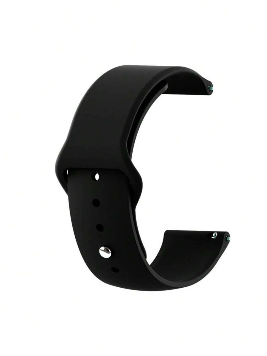 Pulseira 20mm Silicone Para Relógio Smartwatch - Preto - Visão 1