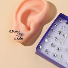18pairs/Set Random Mini Plastic Ear Studs Set - Gold - View 10