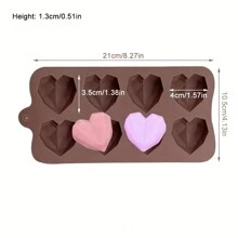 15-Grid 3D Silicone Heart Mold