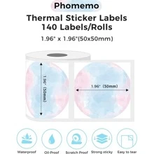 Phomemo 1 Roll Colorful Flower Shaped Thermal Labels, Size 1.97 Inch X 1.97 Inch (50x50mm), Multi-Purpose Self-Adhesive Thermal Printing Paper, Suitable For Clothing Tags, Price Tags, Category Labels, Packaging Stickers, Shipping Labels, Product Labels - Coral Pink - View 3