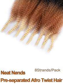 Springy Afro Twist Hair, Ombre Marley Twist Braiding Hair, Marley Hair For Soft Locs Synthetic Crochet Braids Hair Extension For Women(1B/27/613) - Multicolor - View 6