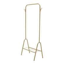 LIVINGANDHOME Living And Home Freestanding Gold Clothes Rack With Bottom Shelf,Portable Clothes Rail With Hook And Metal Storage Shelf,Hanging Rial For Bedroom And Living Room - Gold - View 4