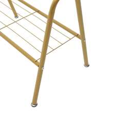 LIVINGANDHOME Living And Home Freestanding Gold Clothes Rack With Bottom Shelf,Portable Clothes Rail With Hook And Metal Storage Shelf,Hanging Rial For Bedroom And Living Room - Gold - View 10