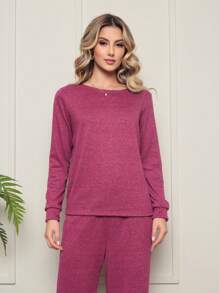 Women Two-Piece Outfits - Rose Red - View 4