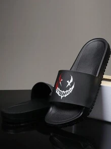 Dép nam trong nhà/ngoài trời chống trượt đơn giản và thời trang dành cho gia đình, bãi biển, đi bộ trên sông và trang phục thường ngày, đáy dày và thoải mái - màu đen - Xem 1