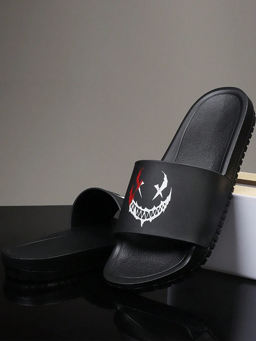 Dép nam trong nhà/ngoài trời chống trượt đơn giản và thời trang dành cho gia đình, bãi biển, đi bộ trên sông và trang phục thường ngày, đáy dày và thoải mái - màu đen - Xem 1