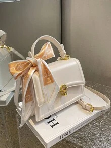 Bolso cuadrado liviano con decoración de moño, estilo informal de negocios, ideal para adolescentes, mujeres, estudiantes universitarios, principiantes y trabajadores de cuello blanco, perfecto para la oficina, la universidad, el trabajo, los negocios, los viajes, las salidas, el bolso de mujer de negocios informal perfecto para la oficina, los negocios y el trabajo, San Valentín, bolso de mujer con lazo de moda