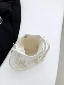 Comercio Internacional Bolso De Mujer De Gran Capacidad Con Flecos, Versión Coreana De La Bolsa De Hombro Minimalista Y Popular Para Mujeres, Bolso Cruzado