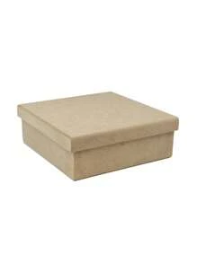 Shopping do MDF Caixa Lisa Tampa Sapato 16x16x6 Mdf Cru - Bege - Visão 1