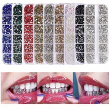 10 peças de joias de dente de cristal de zircônia, decorações de dente femininas com clipe, sem necessidade de cola