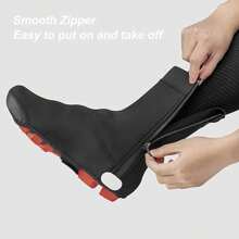 ROCKBROS Overshoes Bicycle Women's Men's Waterproof Shoecover Road Bike MTB Cold Protection For Cycling - Black - View 5