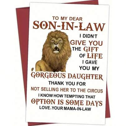 1 tấm thiệp sinh nhật vui nhộn dành cho con rể "Gửi con rể yêu quý của tôi", món quà thích hợp cho con rể (bao gồm kiểu dáng/màu sắc phong bì ngẫu nhiên) Trở lại trường, Trở lại trường, Đồ dùng học tập