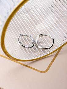 2 Pièces Boucles D'oreilles En Cercle Acrylique Noir Simple Et Élégant Pour Femme