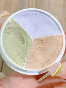 單獨的臉部遮瑕霜，可用於遮蓋黑眼圈，痘痘，疤痕，斑點-三色化妝遮瑕霜，防水，持久，不黏膩，不帶刷子，臉部化妝工具 - 彩色 - 查看 4
