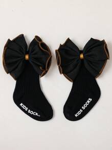 1對黑色大花瓣嬰兒防滑襪和1條嬰兒頭箍 - 黑色 - 查看 5