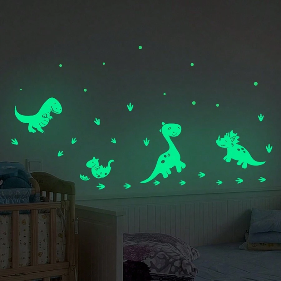 Glow In The Dark Wall Stickers,PET Dinosaur Stickers Room Decor For Boys And Girls Bedroom,Wall Stickers For Living Room Decors School Decor School Surprise Dormitory Decor Back To School Home Decor School Supplies