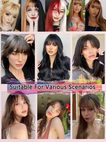 Pony Gerade Synthetik Haar & Koteletten