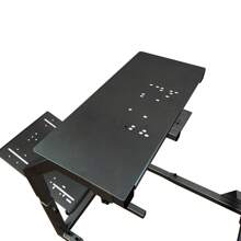 GTR Simulator GTA Model Racing Simulator Cockpit Black Frame With Adjustable Speciale White/Red Racing Seat, Racing Rig Control Mounts For Racing Game / Sim Racing Setup Fits Moza R3 R5 R9 R12 R16 R21 Fanatec ClubSport Podium CSL, Sim-Lab Playseat Simagic FX Pro GT4 GTS GTC GT Pro GT1, Simucube G27 G29 G920 G923, T300RS T818 T248 T128, Forza Horizon, Assetto Corsa, IRacing. Wheel Shifter Pedals NOT Included - Black - View 3