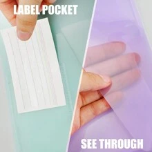 10 PCS A4 Document Folder Plastic Wallets A4 Folders With Label Pocket A4 Paperwork Wallets With Snap Closure, Clear Plastic Paper Wallets For Document Storage And Office Organization Supplies - Multicolor - View 5