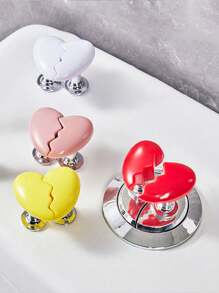 1pc Creative Broken Heart Toilet Flush Push Button, Water Tank Button Auxiliary Device, Compact And Portable - Yellow - View 1