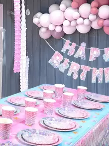 64 piezas, Suministros para fiesta de cumpleaños de Sirenita, Juego de vajilla de Sirenita para fiesta de cumpleaños de niña, Platos, vasos y servilletas con escamas de pez de Sirenita, Suministros para fiesta bajo el mar para fiesta, picnic, uso diario y Navidad - Multicolor - Ver 5