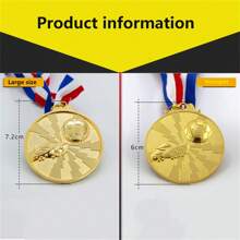 1 pièce Médaille d\'or de jeux de marathon, médaillons commémoratifs en métal, médailles de champions, souvenirs de jeux, applicable aux médailles commémoratives de la Coupe de football - Multicolore - Voir 3
