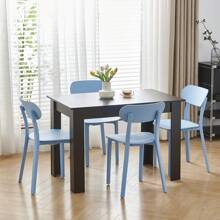 Dining Room Set, Dining Table With Chairs, 110x70 Cm Table And Chairs For Living Room Home Kitchen - Black - View 9
