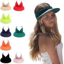 1pc Women's Solid Color Outdoor Sports Anti-Uv Sun Hat, Spring, Summer, Autumn, Cute Sunscreen Cap