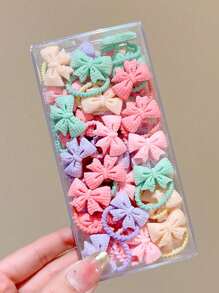 30pcs/Pack Random Color Angel Princess Flower Hair Scrunchies Set