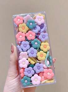 30pcs/Pack Random Color Angel Princess Flower Hair Scrunchies Set