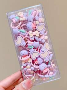 30pcs/Pack Random Color Angel Princess Flower Hair Scrunchies Set