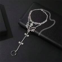 Phong cách Bohemian Hàng mới đến Pha lê Tua Sau đó Chuỗi Chân Đồ trang sức , Châu Âu và Châu Mỹ Phổ biến nhất Của phụ nữ bờ biển Cô dâu vòng chân - Bạc - Xem 2