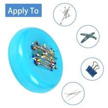 1 buc pernă magnetică pentru ace, pernă rotundă de cusut magnetică din plastic, suport magnetic pentru ace pentru cusut ace de matlasare Ace de împingere ace de păr