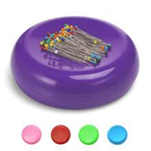 1 buc pernă magnetică pentru ace, pernă rotundă de cusut magnetică din plastic, suport magnetic pentru ace pentru cusut ace de matlasare Ace de împingere ace de păr