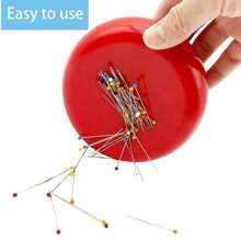 1 buc pernă magnetică pentru ace, pernă rotundă de cusut magnetică din plastic, suport magnetic pentru ace pentru cusut ace de matlasare Ace de împingere ace de păr