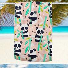 1pc Panda Pattern Beach Towel, Microfiber Beach Towel, Sports Towel, Suitable For Summer, Beach, Swimming Pool - Multicolor - View 3