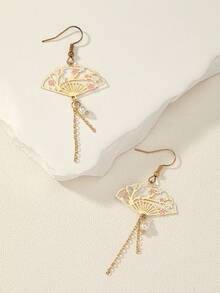 1雙歐美風格極簡風扇形流蘇耳環 - 彩色 - 查看 3