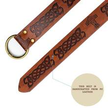 Thắt lưng da PU O-Ring dập nổi phong cách Halloween thời Trung cổ, Thắt lưng hiệp sĩ thời Phục hưng cổ điển - A - Xem 5