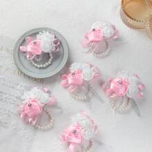 6 cái/gói Của phụ nữ Phù dâu Corsage cổ tay Với Hoa & Ngọc trai Giả Đối với PE Buổi tiệc , Lễ cưới , Tốt nghiệp Lễ - A - Xem 16