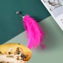 3 stuks Kleurrijk Veer Meerkleurig Plager Vervangende kop voor Katten , Meerkleurig Willekeurig , Kat Klok Speelgoed