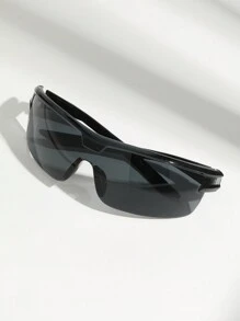 POLASUP 1pc Ombre Colored Wrap Around Sports Glasses, Classic Design For Cycling And Outdoor Sports - Black - View 3