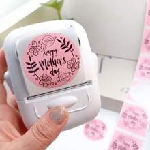 White Marklife P50/P80/D100/D200 Circular Thermal Paper Label, Transparent White Colored Cake Sealing Sticker, Gift Label, Christmas Label, New Year Label, Waterproof, Oil Resistant, Tear Resistant
