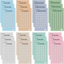 24Pcs Budget Binder Savings Challenge Trackers For Budget Planner, For Italian Or French Euro Accessories, A6 Money Saving Wallet Cash Organizer Book Card