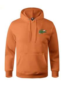 Men Hoodies - 橘色 - 查看 1