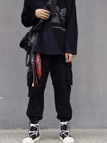 1 件 Hiphop Bandana 链条肩带，带腰扣和流苏，适用于裤子装饰，男女通用万圣节父亲节礼物，学校珠宝，男士 Y2k 配饰，哥特男士链条牛仔裤配饰，哥特珠宝，返校街头万圣节配饰，朋克 - 彩色 - 查看 3