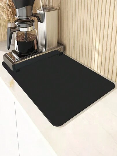 1 st. Kaffematta - Dölj Fläck Absorberande Suddgummi Snabbtorkande Mat För Kök Kaffe Rektangel Tillbehör Matta för torkning av disken För Kaffe Kaffe Kaffekanna , Kaffe Design Matta för torkning av disken , Superabsorberande Dränering Skridssäker Underlägg , Kök Tillbehör