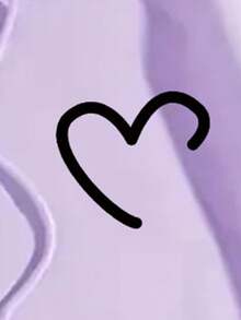 Capucha con estampado de corazón con forro térmico